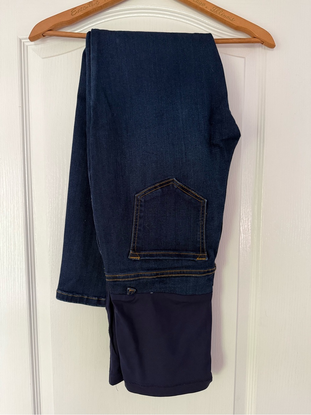 Pinkblush Navy Skinny Jeans with Stretch Hem Panel